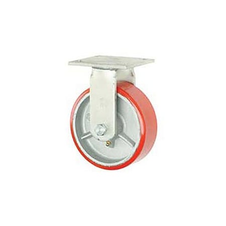 Global Industrial 5 Polyurethane Wheel, Heavy Duty Rigid Plate Caster, 500 Lb. Capacity 601210